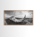 Driftwood Horn Curve, Coastal Nature Art, Whale Bone Decor, Beachside Minimalism, Canvas Print, Entryway Wall Art, Nautical Rustic Decor