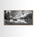 Misty Forest, Coastal Wilderness, Moody Landscape, Nature Escape, Framed Canvas Print, Cabin Decor, Autumn Wall Art, Woodland Aesthetic