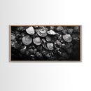 Seashell Close-Up, Ocean Texture Art, Nautical Beach Shells, Earthy Tones Decor, Framed Canvas Print, Bathroom Wall Art, Coastal Style