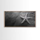 Ocean Starfish, Seashore Calm, Coastal Nature Print, Beach Zen Decor, Framed Canvas Print, Minimalist Bathroom Art, Ocean Wall Piece