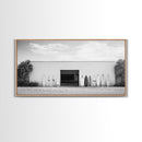 Surfboards, Beach Garage, Modern Coastal, Ocean Style, Framed Canvas Print, surf shack decor, teen room wall art, minimalist beach art