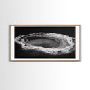 Natural Mineral Pool, Geothermal Abstract, Monochrome Texture, Framed Canvas Print, Minimalist Wall Art, Bathroom or Spa Decor