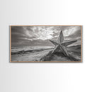 Beach Star, Weathered Wood, Coastal Symbol, Canvas Print, Rustic Seaside Wall Art, Fall Decor, Entryway Or Nautical Living Room Style