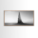 Sharp Spire, Abstract Rock, Desert Sculpture, Canvas Print, Minimalist Wall Art, Office Decor, Nature Geometry, Monochrome Art