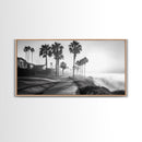 Palm Tree Pathway, Beachfront Neighborhood Vibes, Coastal Street Scene, Framed Canvas Print, Entryway Art, Minimalist Coastal Home Decor