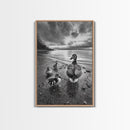 Duck Family, Lakeside Peace, Nature Walk, Canvas Print, Wholesome Wall Art, Nursery Animal Decor, Cozy Autumn Photography Style