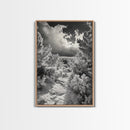 Snowy Pine Path, Winter Forest Light, Frozen Landscape Art, Canvas Print, Holiday Wall Art, Minimalist Winter, Nordic Style Decor