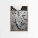 Fossil Rock Shore, Beach Minimalism, Sand Texture Art, Canvas Print, Coastal Wall Art, Natural History Decor, Abstract Earthy Art