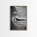 Ocean Wave, Surf Wall Art, Seascape Photography, Framed Canvas Print, Coastal Decor, Beach House Art, Bathroom Wall Art, Minimalist Art