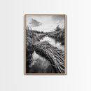 Nature Escape, Stream View, Rustic Landscape, Autumn Calm, Framed Canvas Print, Nature art, Rustic Wall Decor, Cabin Art, Office Artwork