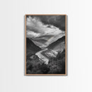 Mountain Valley, Rainbow River, Forest Panorama, Cloud Drama, Framed Canvas Print, Living Room Wall Art, Tranquil Nature, Scenic Beauty