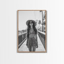 Pier Walk, Summer Fashion, Coastal Vibes, Chic Girl, Canvas Print, Fashion Wall Art, Modern Decor, Teen Room Artwork, Stylish Aesthetic