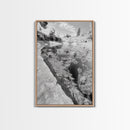 Reflective Riverbed, Nature Tranquility, Monochrome Landscape, Canvas Print, Bathroom Wall Art, Zen Decor, Fine Art Photography