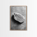 Primitive Rock, Shadow Texture, Minimal Earth Tone, Framed Canvas Print, Zen Wall Art, Office Decor, Neutral Modern Aesthetic