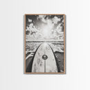 Surfboard Horizon, Ocean Waves, Beach Photography, Summer Vibes, Canvas Print, Teen Room Wall Art, Coastal Decor, Modern Surf Art