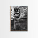 Tribal Totem, Ancient Spirit, Cultural Power, Canvas Print, Rustic Wall Art, Boho Living Room Decor, Ethnic History Accent