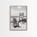 Wanted Poster, Beach Chair, Western Humor, Framed Canvas Print, Man Cave Decor, Coastal Country Style, Black and White Photography