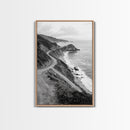 Winding Beach Road, Coastal Drive, Ocean Cliffs, Travel Landscape, Canvas Print, Office Wall Art, Fall Adventure Style, Neutral Coastal Decor