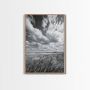 Open Sky Fields, Windy Prairie, Moody Nature Sky, Rustic Landscape, Canvas Print, Bedroom Wall Art, Fall Countryside, Boho Nature Decor