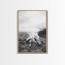 Campfire, Beach, Smoke, Glow - Cozy outdoor scene with flickering flame, Canvas Print, perfect rustic cabin or camping decor, Autumn Wall Art
