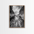 Ocean Ravine, Rugged Coastline, Pacific Wilderness, Stormy Seascape, Framed Canvas Print, Adventure Wall Art, Nature Home Decor