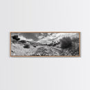 Desert Streambed Path, Dry River Landscape, Southwest Nature Print, Framed Canvas Print, Earthy Living Room Art, Modern Western Decor