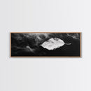 Misty Leaf, Black Art, Nature Print, Autumn Wall Decor, Framed Canvas Print, Minimalist Wall Art, Bedroom Wall Decor, Fall Botanical Art