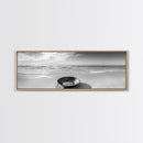 Ocean Bowl, Minimalist Beach, Solitude Shoreline, Canvas Print, Coastal Decor, Neutral Tones, Living Room Art, Bathroom Wall Art