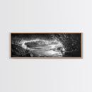 Ice Cave, Winter Seascape, Arctic Sunset, Canvas Print, dramatic frozen landscape art, black and white Christmas decor, cozy winter home art