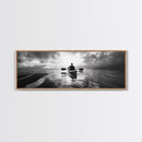 Kayaking, Sea Journey, Ocean Paddle, Canvas Print, Outdoor adventure wall art, Moody landscape, Modern living room decor, Wilderness art