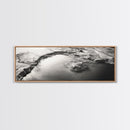 Minimalist Pond, Earth Texture, Fine Art Landscape, Framed Canvas Print, Neutral Wall Decor, Bathroom Wall Art, Modern Earthy Tones