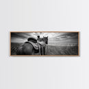 Western Horse Beach, Saddle Detail Horizon, Equestrian Art, Framed Canvas Print, Farmhouse Wall Art, Cowboy Country Decor