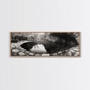 Stone Pool, Quiet Reflection, Nature Photography, Zen Vibes, Framed Canvas Print, Bathroom Wall Art, Rustic Decor, Tranquil Home Accent