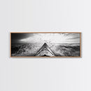 Ocean Kayak Splash, Adventure Wall Art, Ocean Motion, Black And White Canvas Print, Modern Decor, Nautical Style, Sports Lover Gift