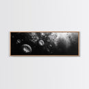 Jellyfish Dreams, Ocean Depths, Abstract Motion, Canvas Print, Coastal Bathroom Art, Nautical Theme, Moody Black and White Sea Life