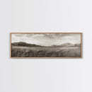 Golden Prairie, Mountain Horizon, Rustic Calm, Canvas Print, Fall Wall Art, Country Living Room Decor, Neutral Tones Photography