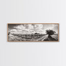 Vineyard Rows, Sunny Fields, Cloudy Sky, Canvas Print, Rustic Country Decor, Dining Room Wall Art, Wine Country Landscape, Farmhouse Style
