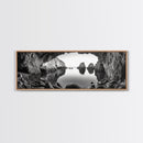 Sea Cave View, Ocean Reflections, Nature Escape, Framed Canvas Print, Beach House Wall Art, Zen Decor, Black and White Coastal Style
