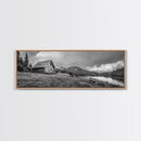Cabin On Hill, Mountain Lake, Rustic Retreat, Canvas Print, Fall Wall Art, Cozy Home Decor, Adventure Landscape, Nature-Inspired Design