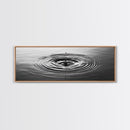 Water Drop Ripples, Black and White Photography, Zen Art, Minimalist Wall Decor, Canvas Print, Bathroom Wall Art, Meditation Room Art