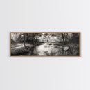 Woodland Creek Flow, Sepia Landscape Scene, Peaceful Forest Art, Canvas Print, Autumn Wall Decor, Rustic Living Room Artwork