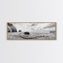 Coastal Rope, Windswept Bluff, Seaside Grass, Framed Canvas Print, Beach House Art, Nautical Decor, Neutral Living Room Style