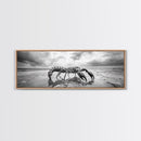 Giant Scorpion Beach, Surreal Creature, Dark Fantasy, Ocean Monster, Framed Canvas Print, Halloween Wall Art, Teen Room Decor, Bedroom Art