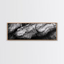 Textured Rock, Earth Tones, Natural Abstract, Framed Canvas Print, modern rustic decor, living room wall art, organic texture, neutral tones