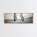 Nautical Swing, Beach Ropes, Seaside Minimalism, Canvas Print, black and white beach decor, coastal hallway wall art, maritime rustic style