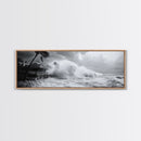 Stormy Waves, Ocean Fury, Tropical Housefront, Canvas Print, dramatic coastal decor, fall storm wall art, modern living room statement