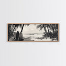 Surf Shack, Palm Trees, Tropical Boards, Canvas Print, retro beach wall art, coastal boho room decor, surfer cabin vibe, chill summer look