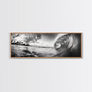 Barrel Wave Curl, Surfer's Dream, Ocean Power, Framed Canvas Print, Coastal Wall Art, Beach House Decor, Surf Photography