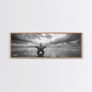 Metal Star Shore, Moody Beach Art, Rustic Coastal Decor, Autumn Vibes, Canvas Print, Farmhouse Living Room Wall Art
