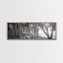 Forest Path, Tree Tunnel, Light Shadows, Woodland Magic, Framed Canvas Print, Nature Lover Gift, Entryway Wall Art, Modern Rustic Style